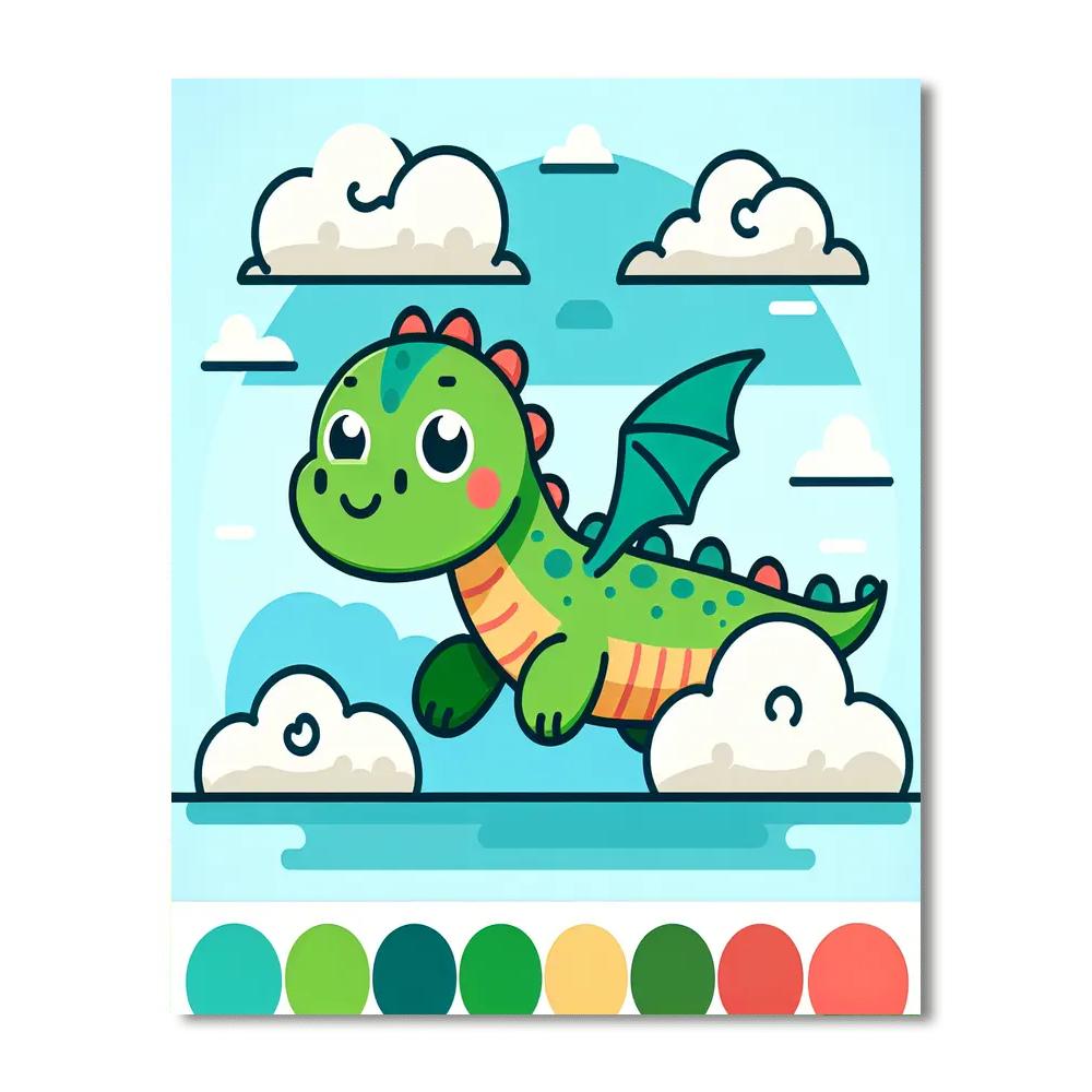 Whimsical Dragon's Flight Paint By Number