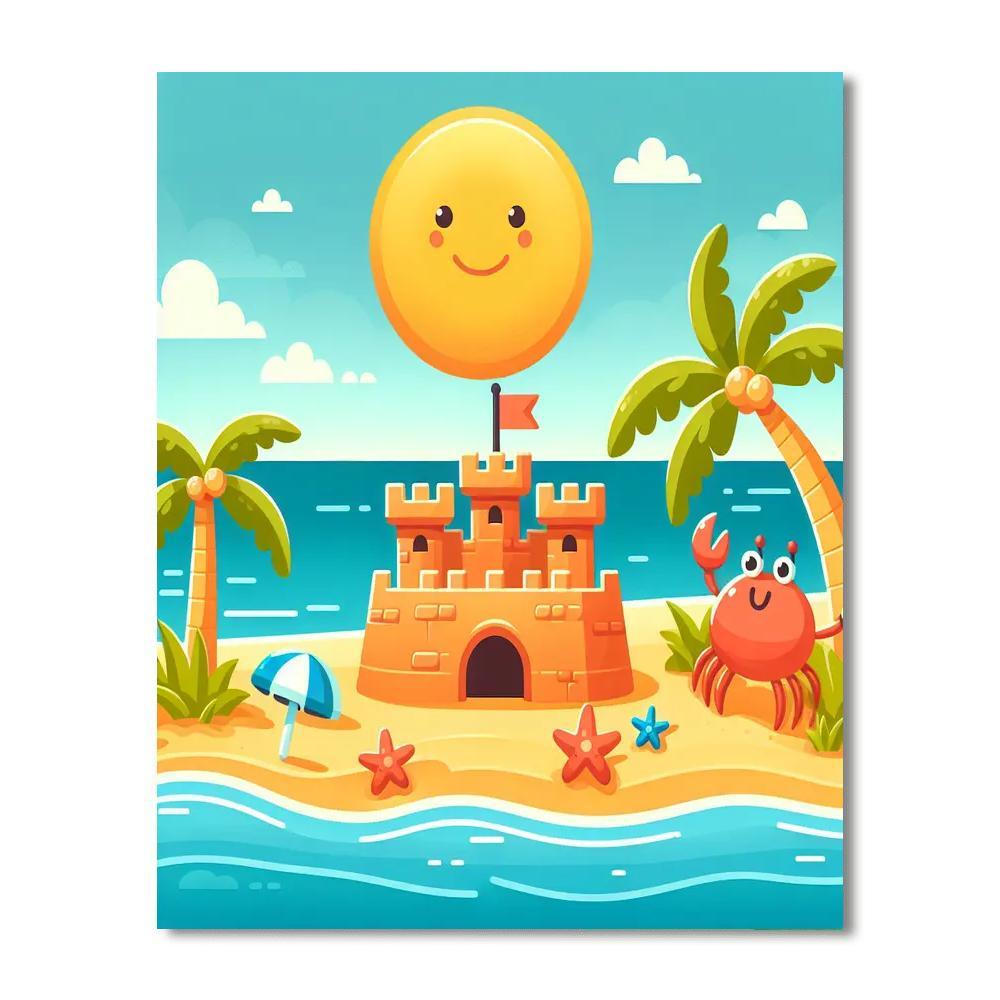 Tropical Beach Adventure Paint By Numbers Art