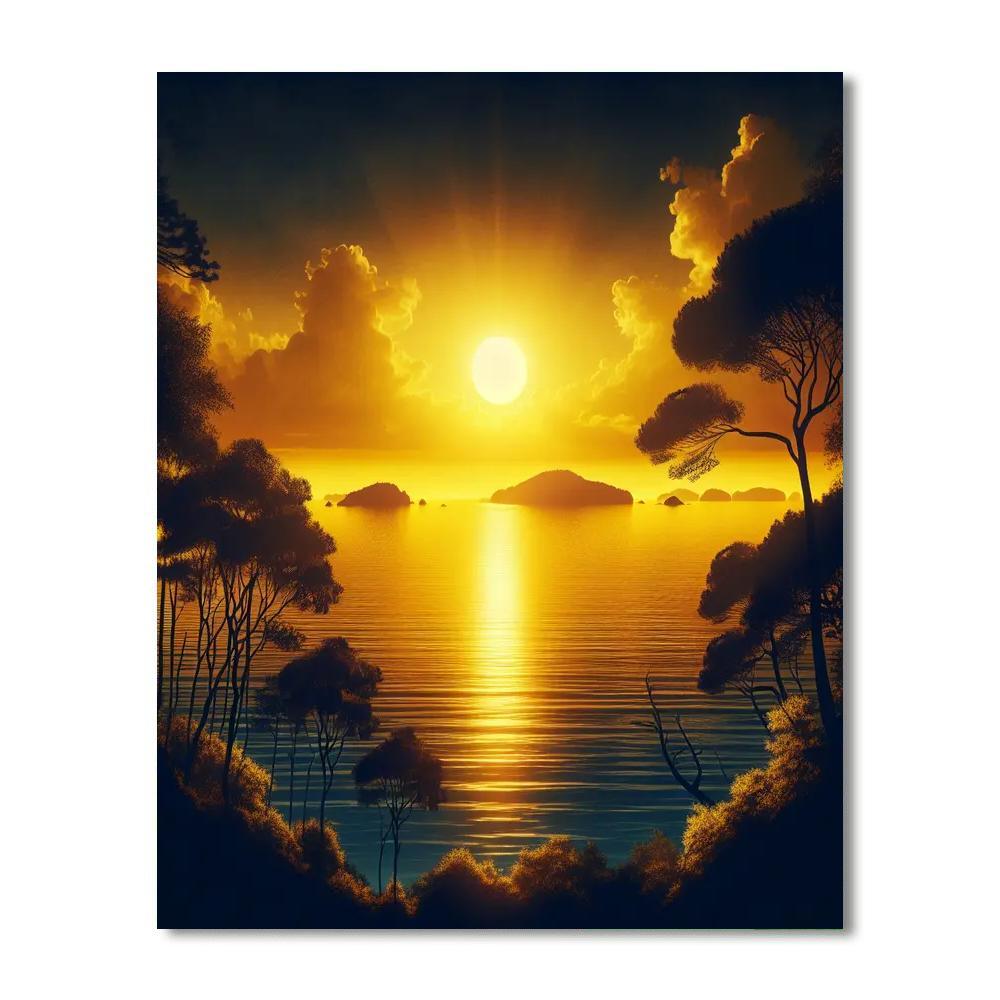 Golden Horizon Reflections Numbered Painting Kits