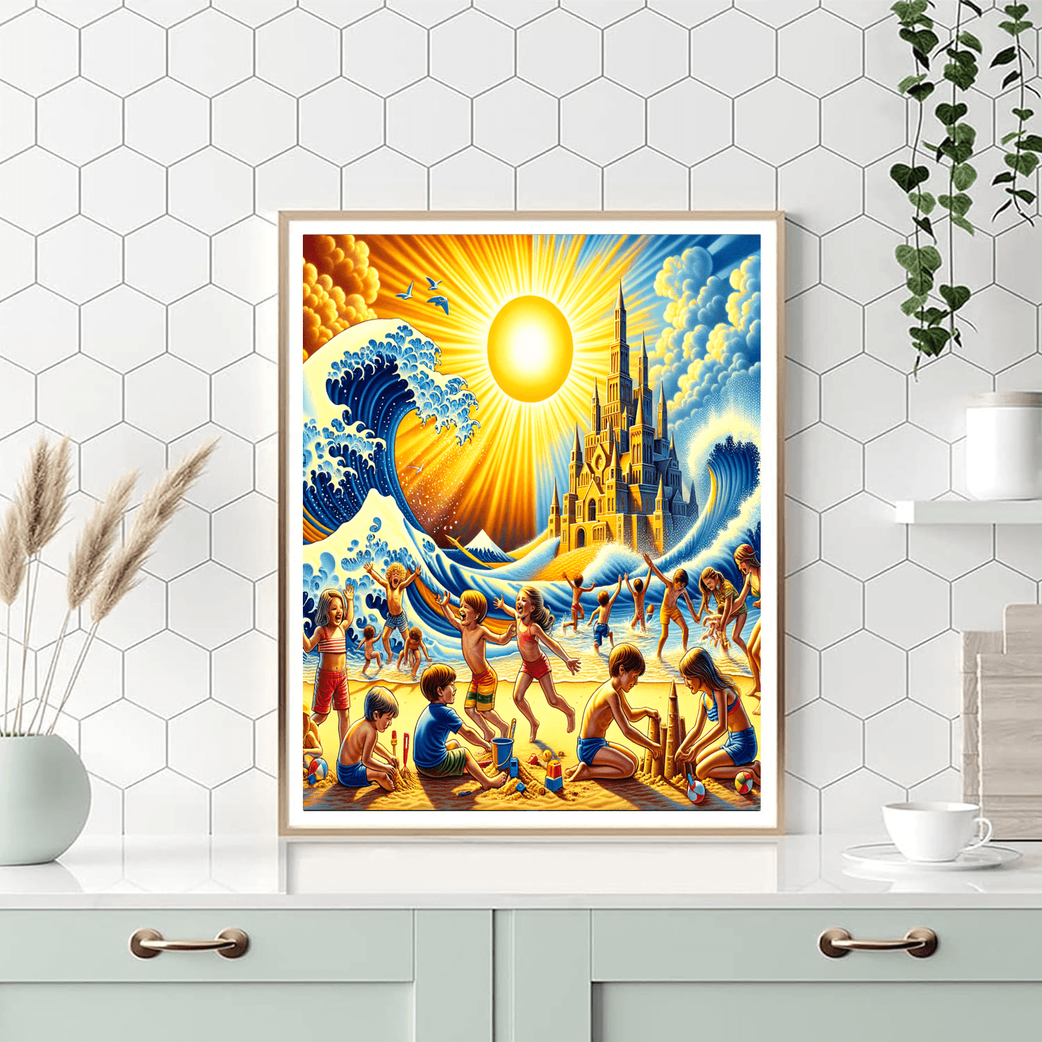 Colorful Beach Day Painting Number Kit