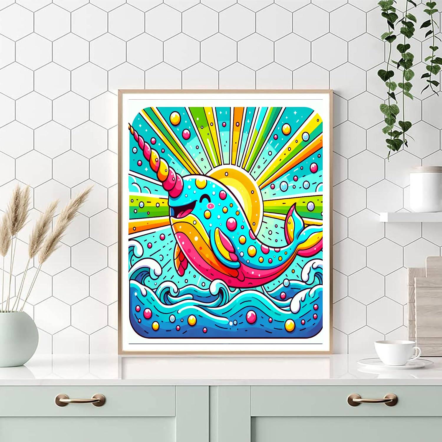 Snazzy Narwhal Paint By Numbers