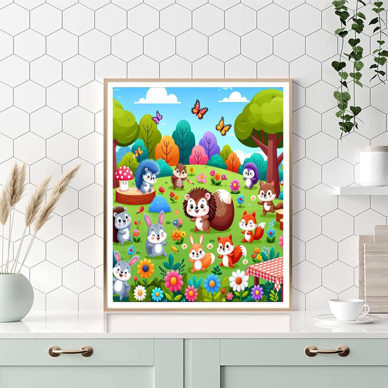 Charming Critter Colony Number Painting