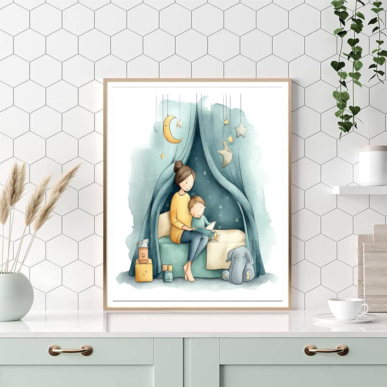 Cozy Moments With Mom Painting Number Kit