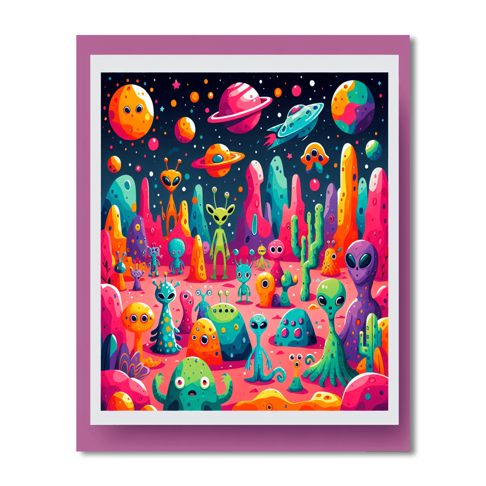 Alien World Encounter Paint By Numbers Art