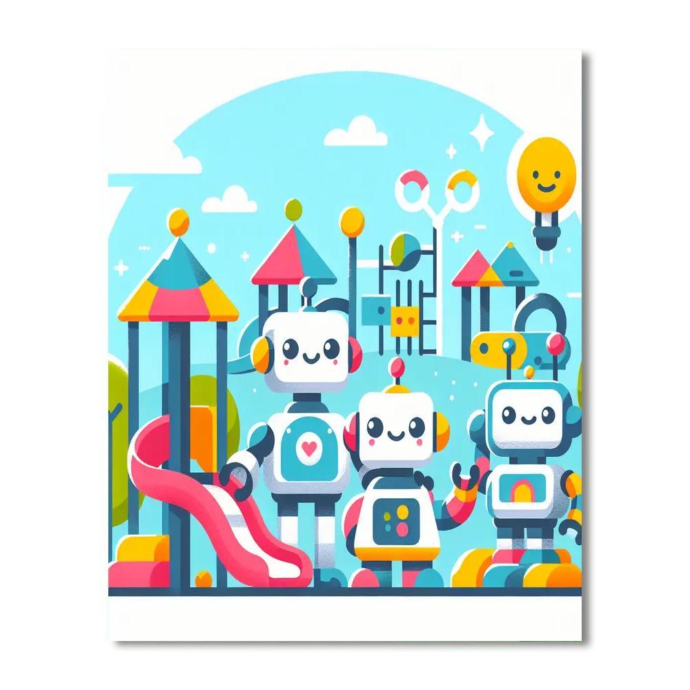Robot Playground Paint By Numbers Art