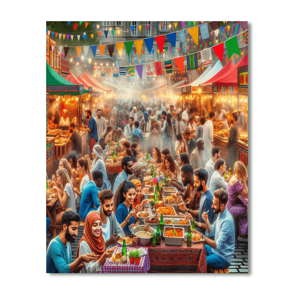 International Street Food Festival Number Painting