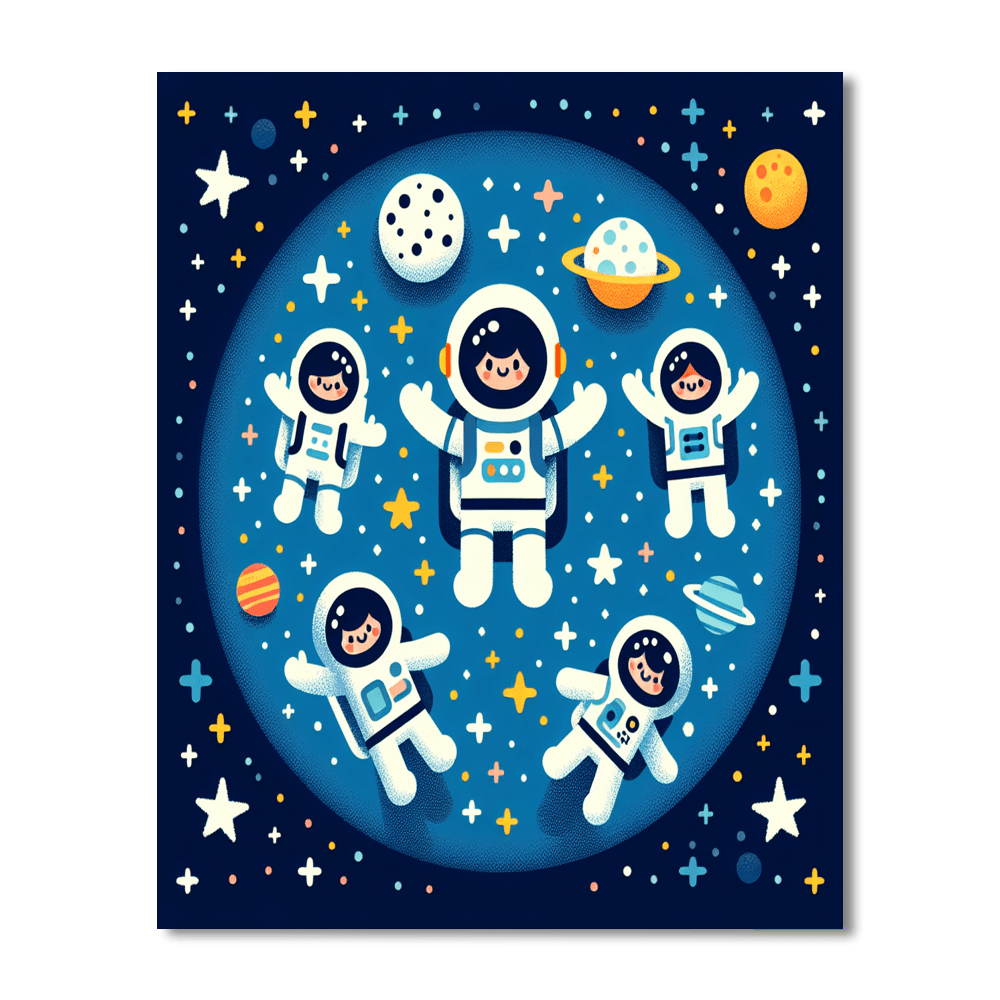 Astronauts' Galactic Journey Paint By Numbers