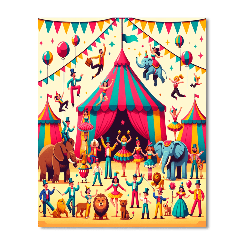Circus Carnival Celebration Paint By Numbers Kits