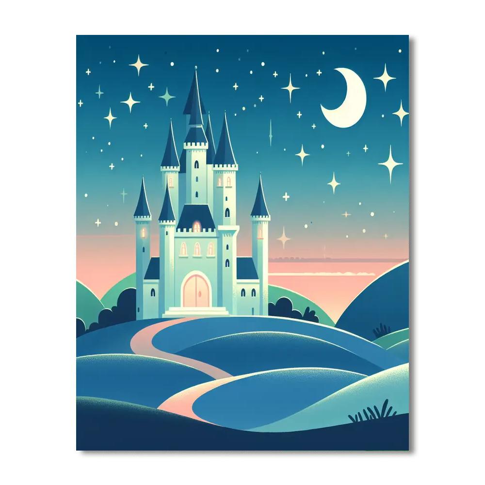Starlit Castle Keep Paint By Numbers Art