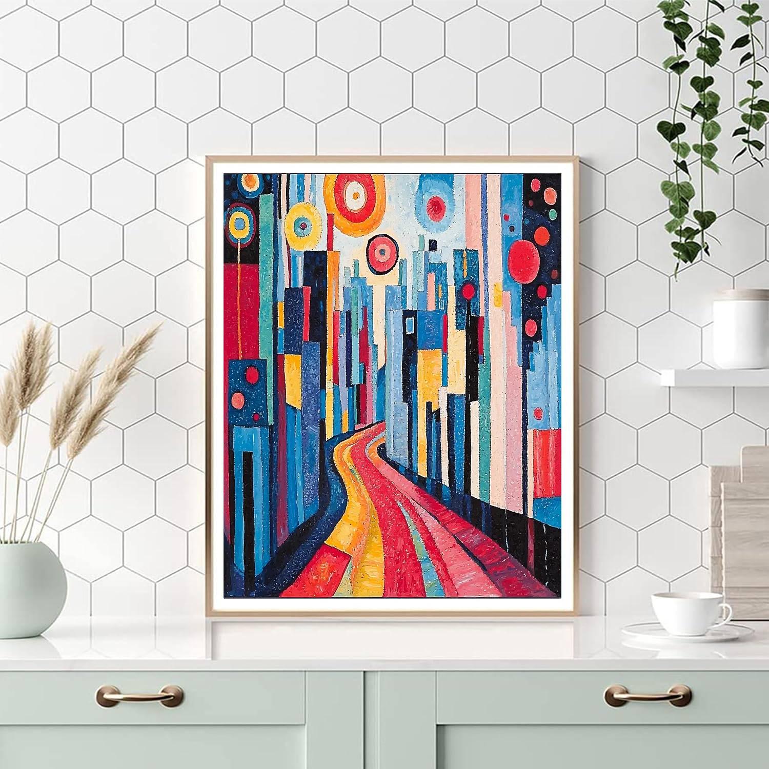 Wassily Kandinsky Inspired Abstract City Dreams  Paint By Numbers