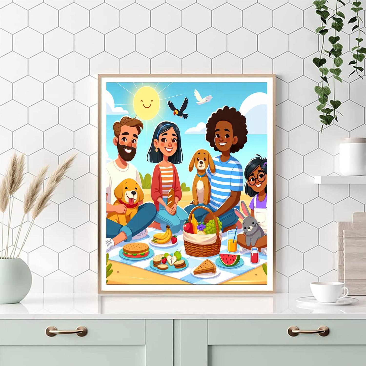 Sunny Beach Picnic Numbered Painting Kits