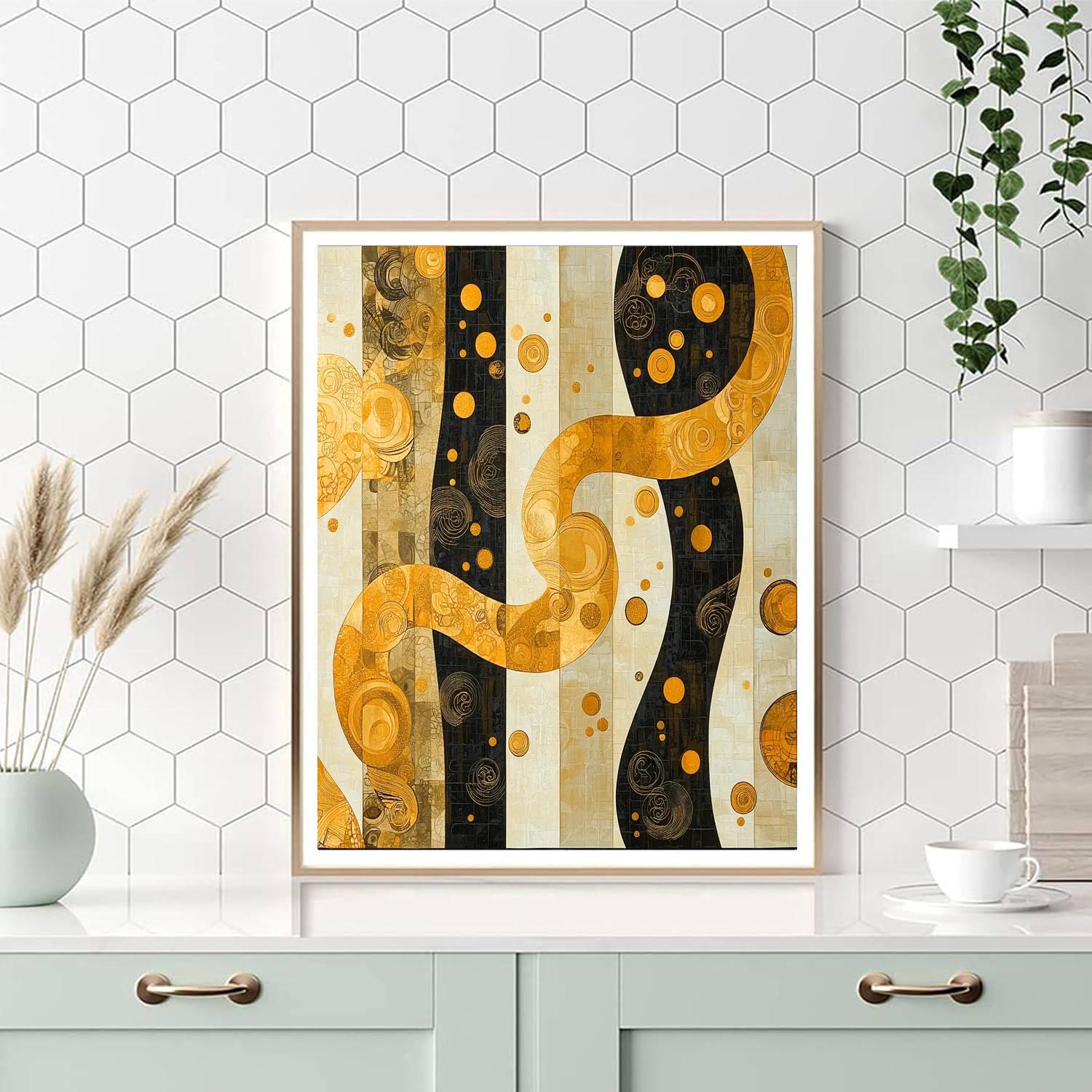 Gustav Klimt Inspired Golden Reverie  Paint By Numbers Kits