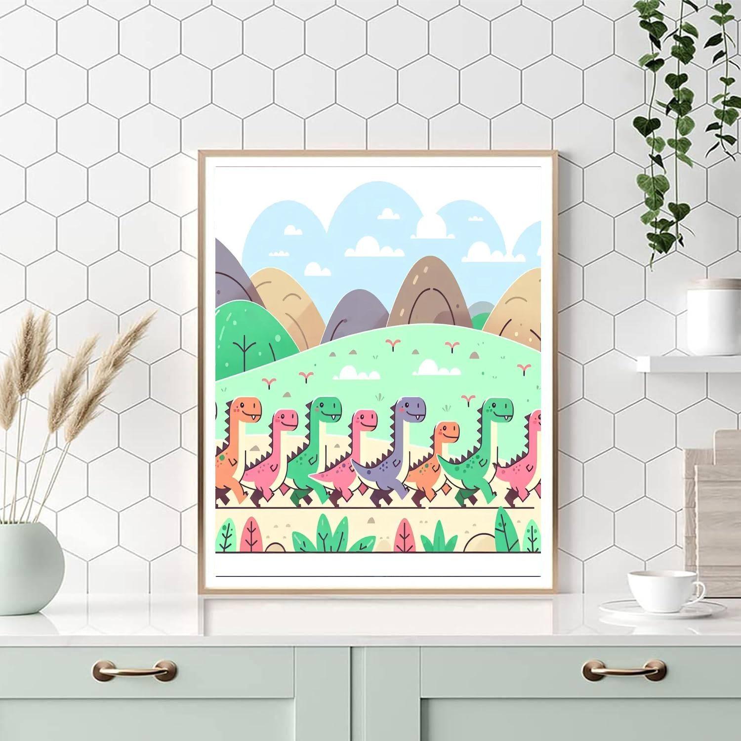 Friendly Dinosaurs Parade Paint By Number