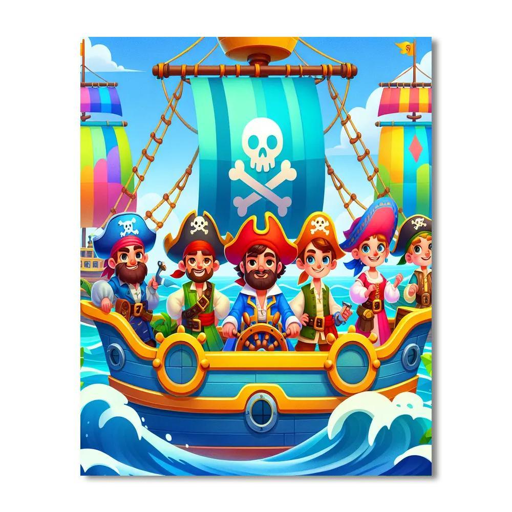 Silly Pirate Crew Paint By Number