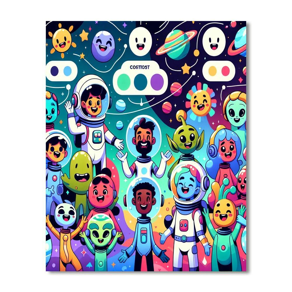 Cosmic Adventures In Space Paint By Color