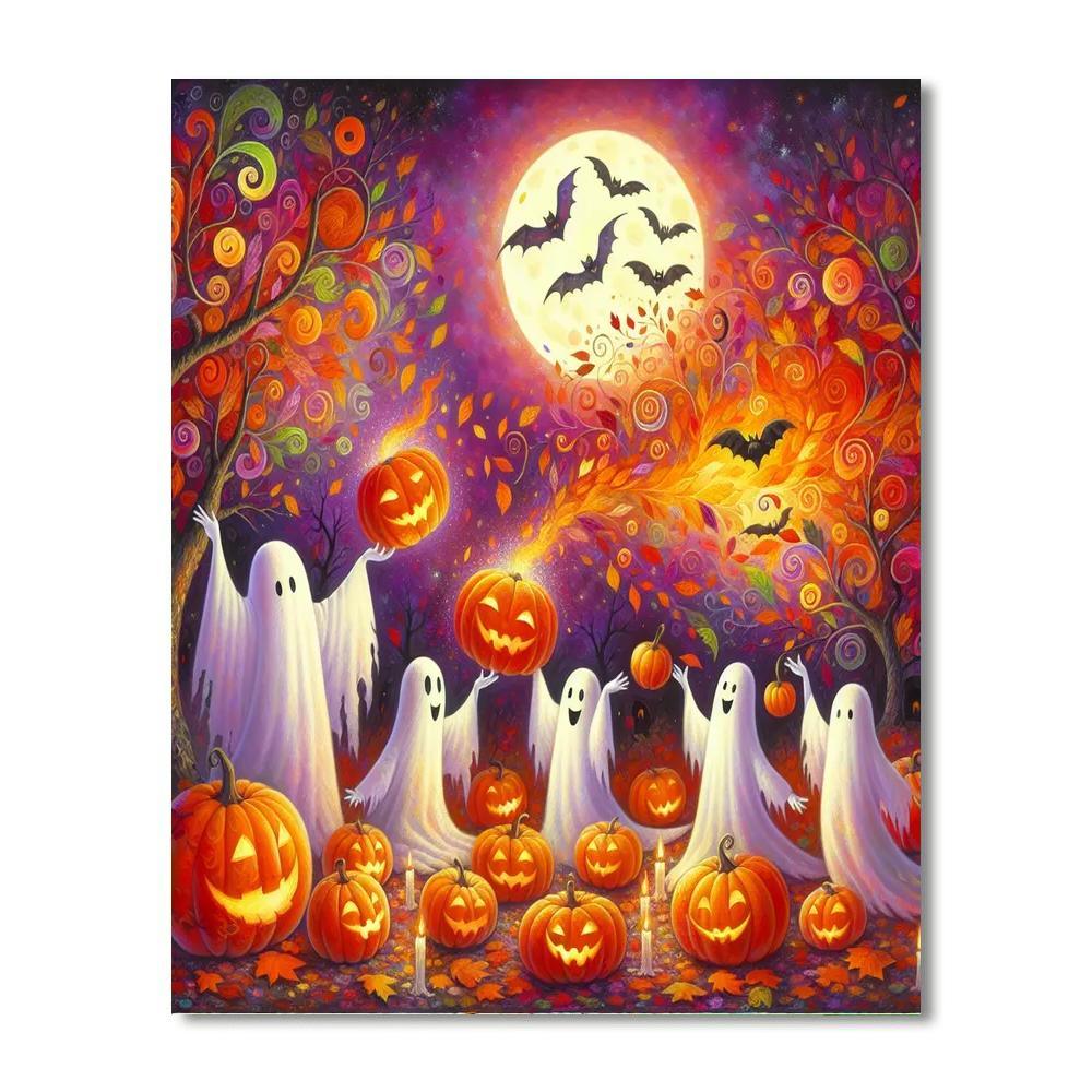 Charming Halloween Party Paint By Numbers Art