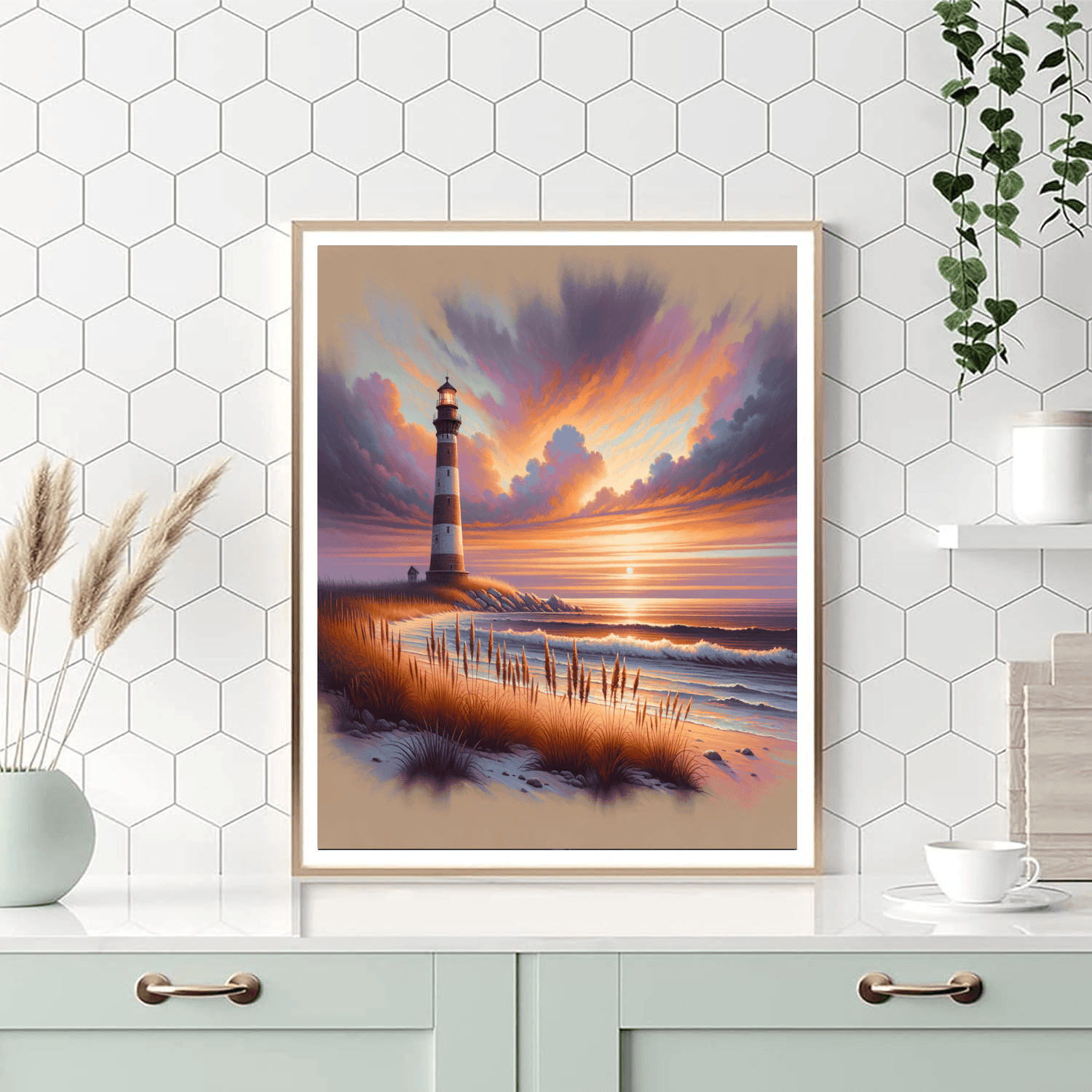 Majestic Lighthouse At Dusk Paint By Numbers Art