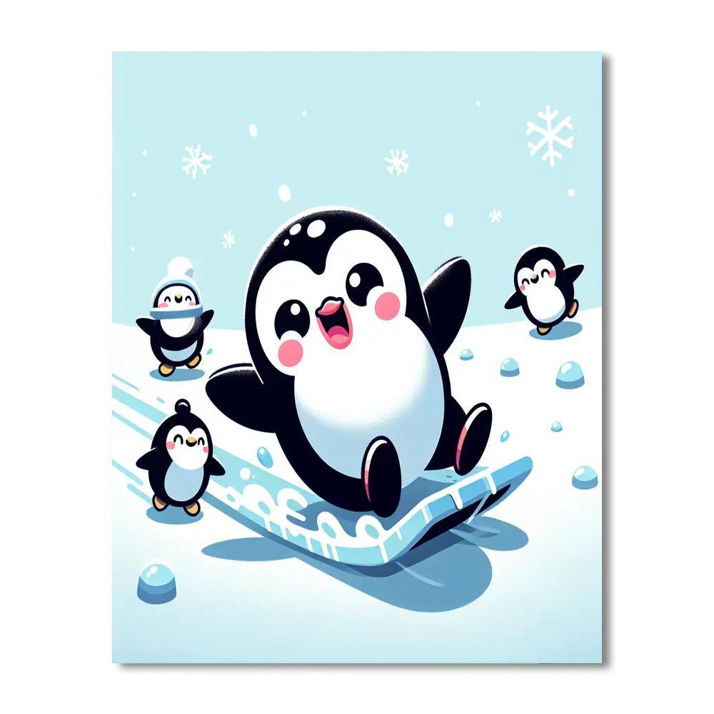 Joyful Penguin Adventure Numbered Painting Kits