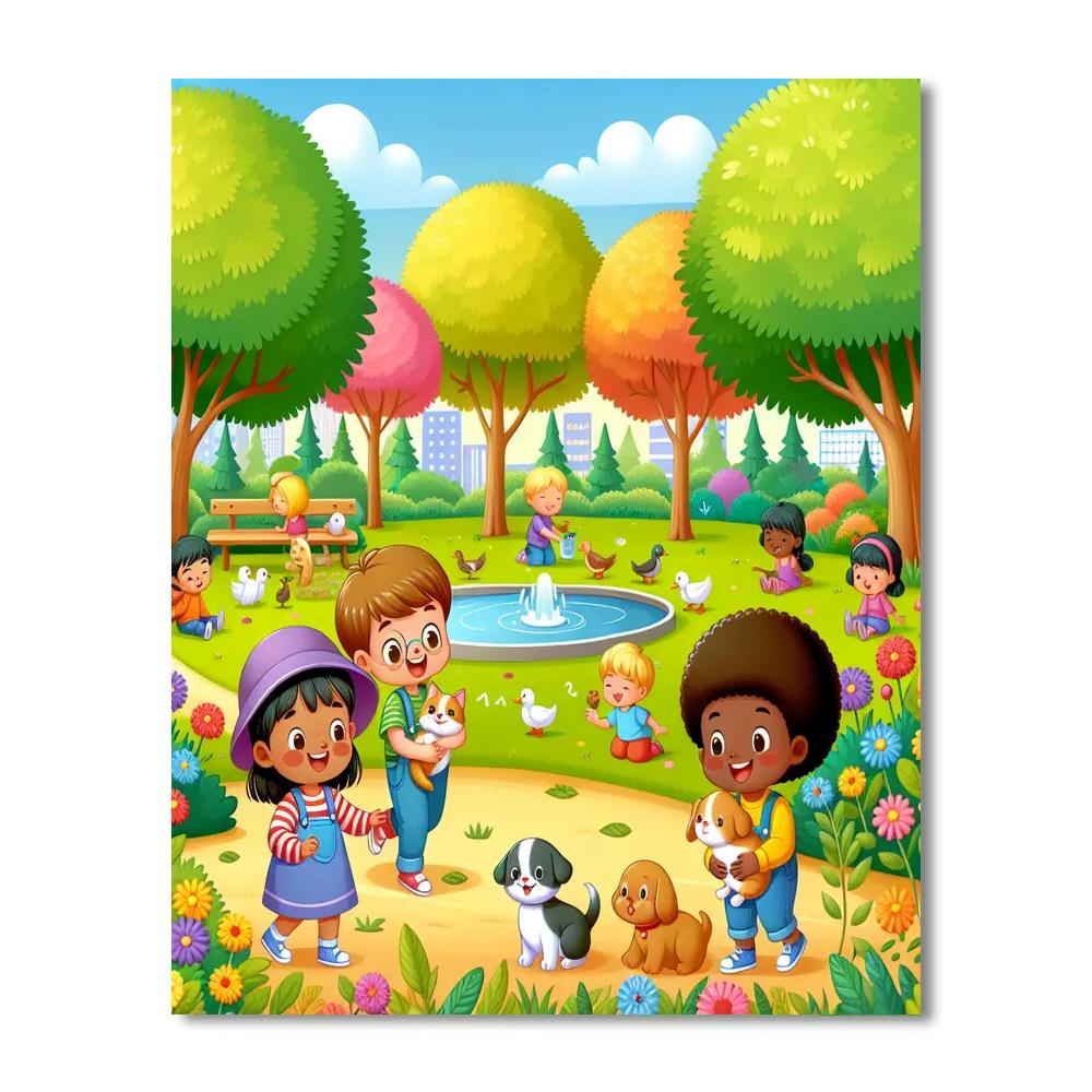 Cuddly Animal Playtime Painting By Numbers Kit