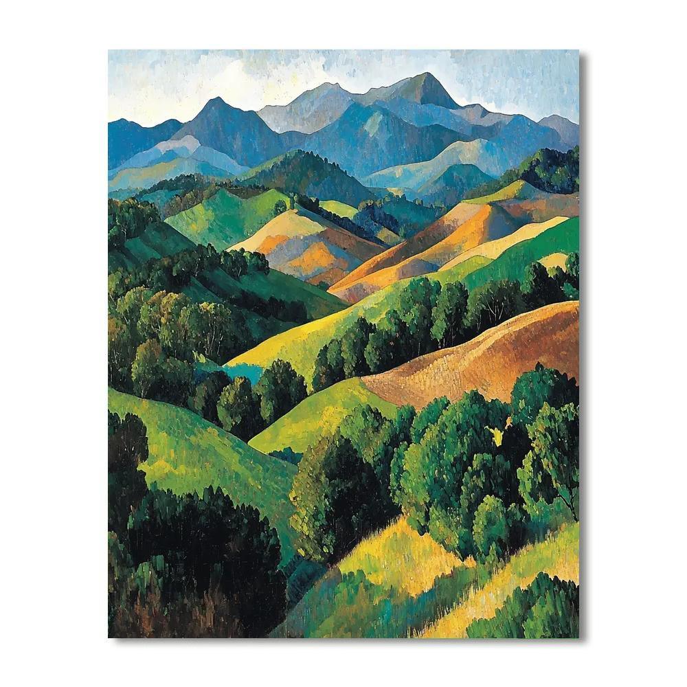 Paul Cézanne Inspired Mountain Embrace  Paint By Number