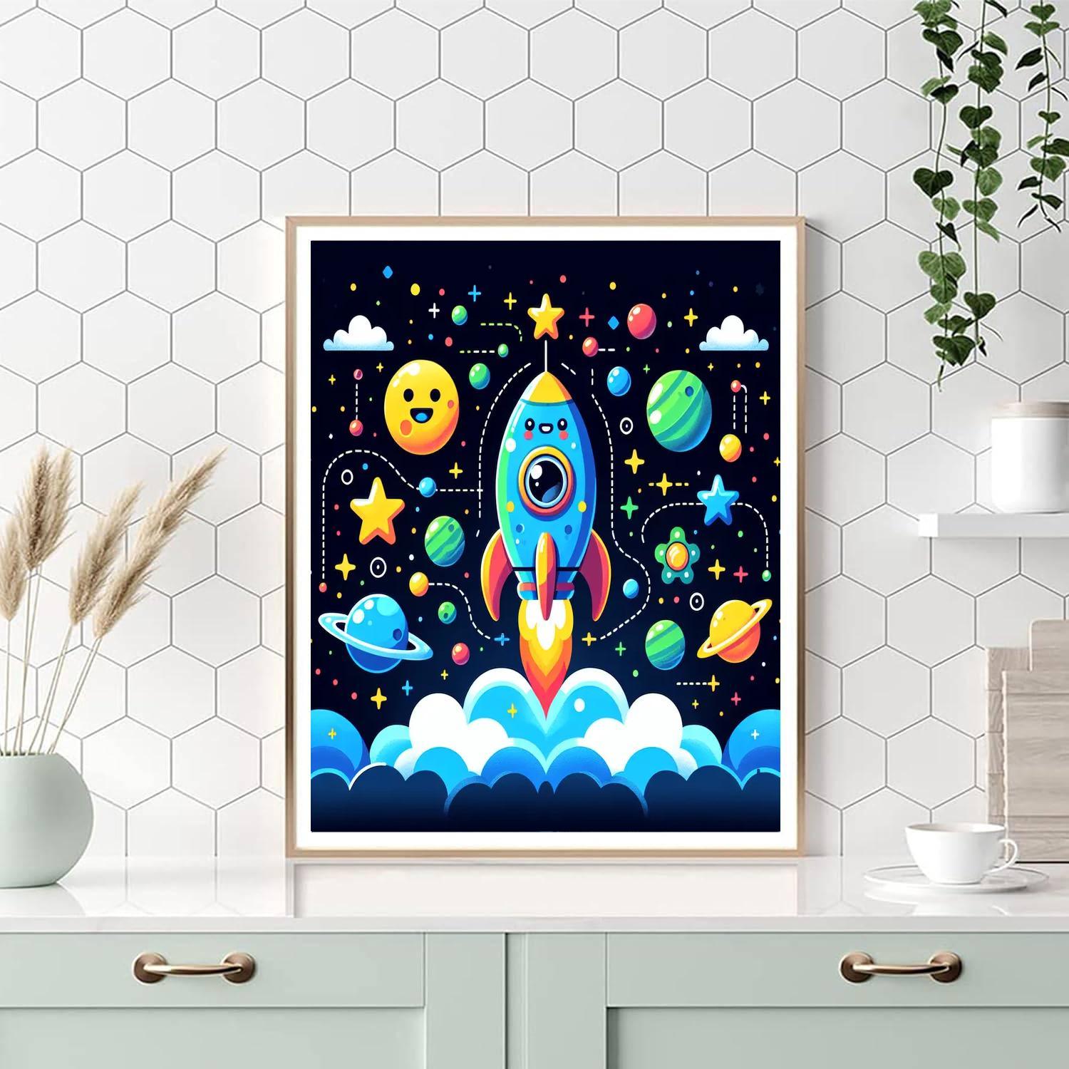 Creative Rocket Launch Numbered Painting Kits