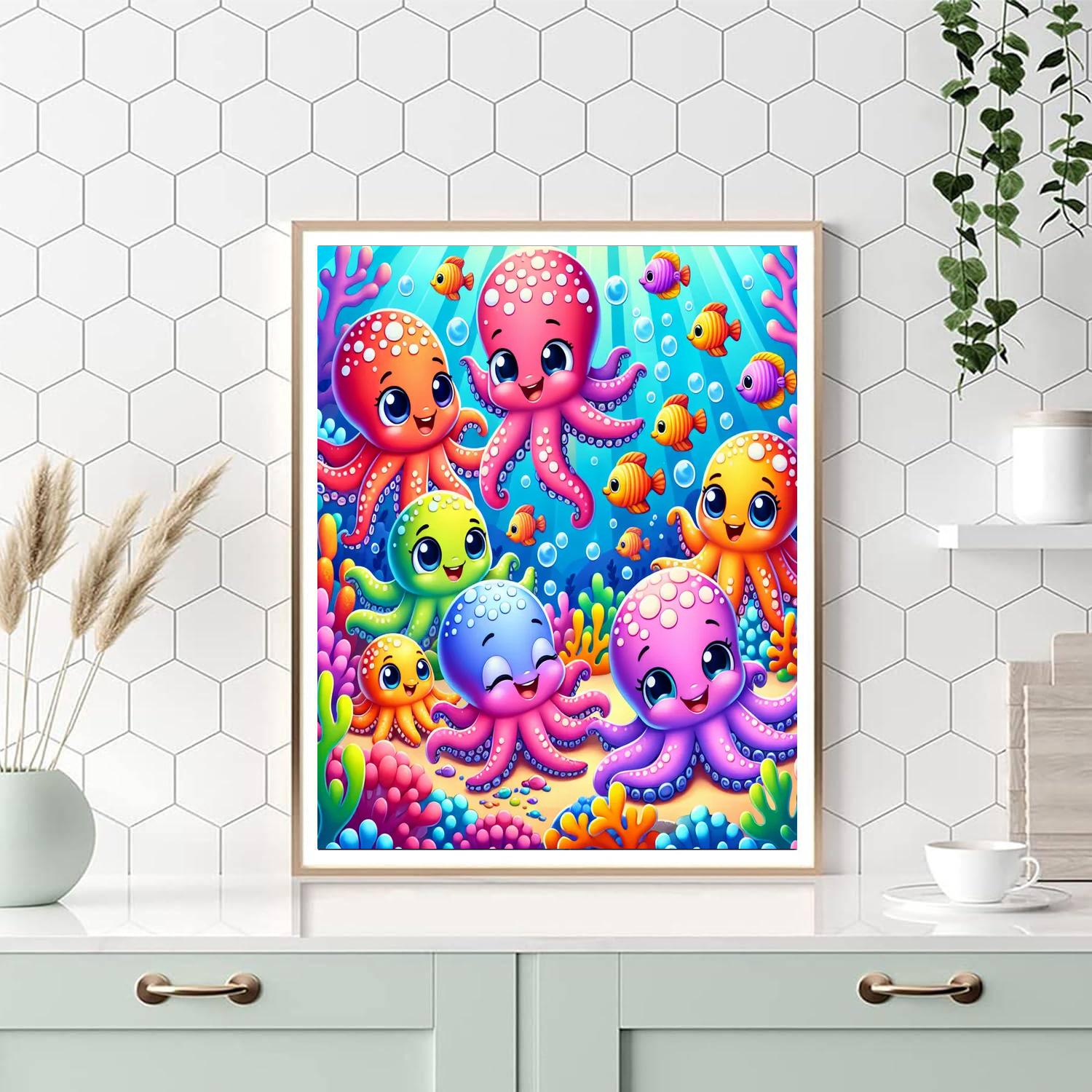 Bubbly Octopus Friends Painting By Numbers Kit