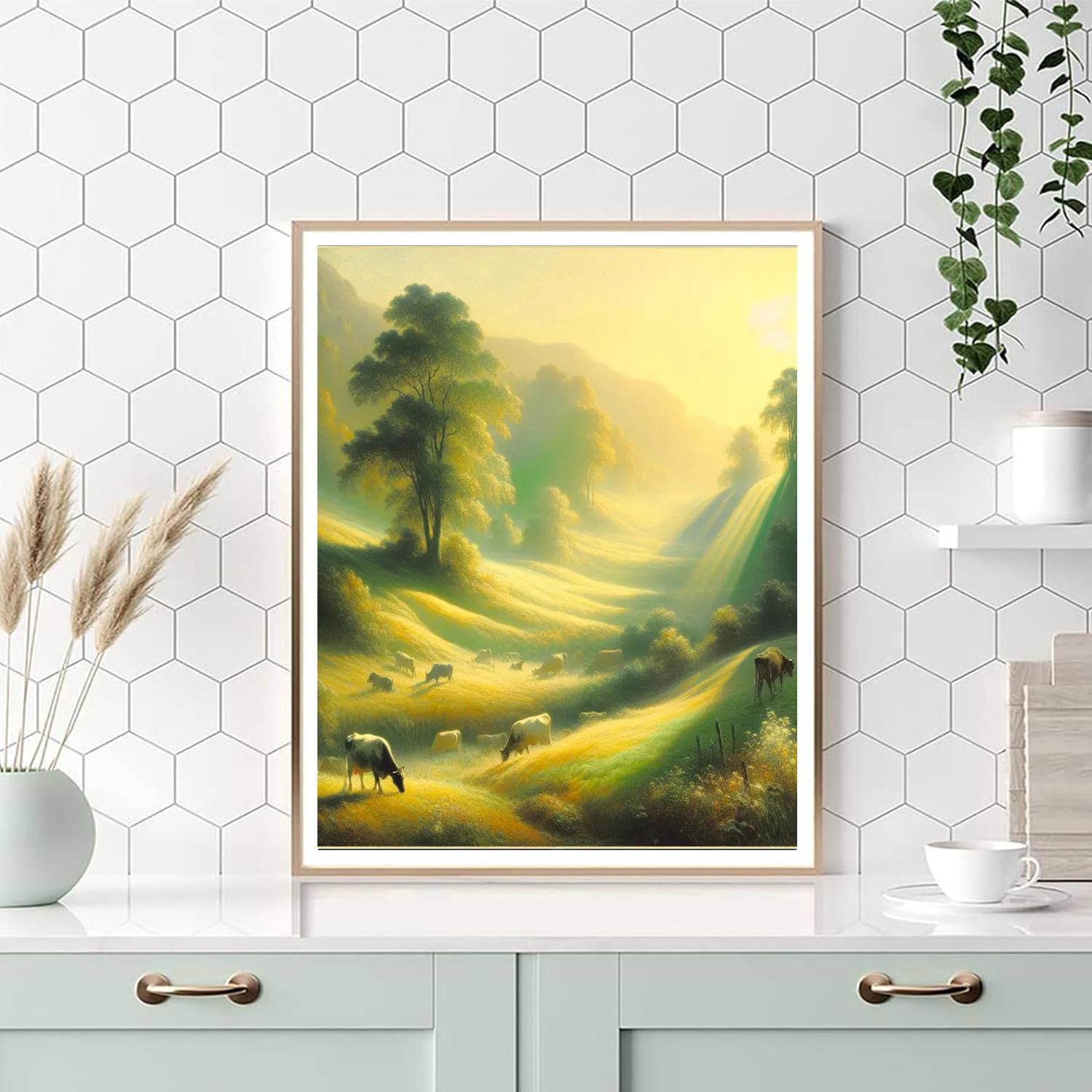 Cow's Pastoral Bliss Numbered Painting Kits