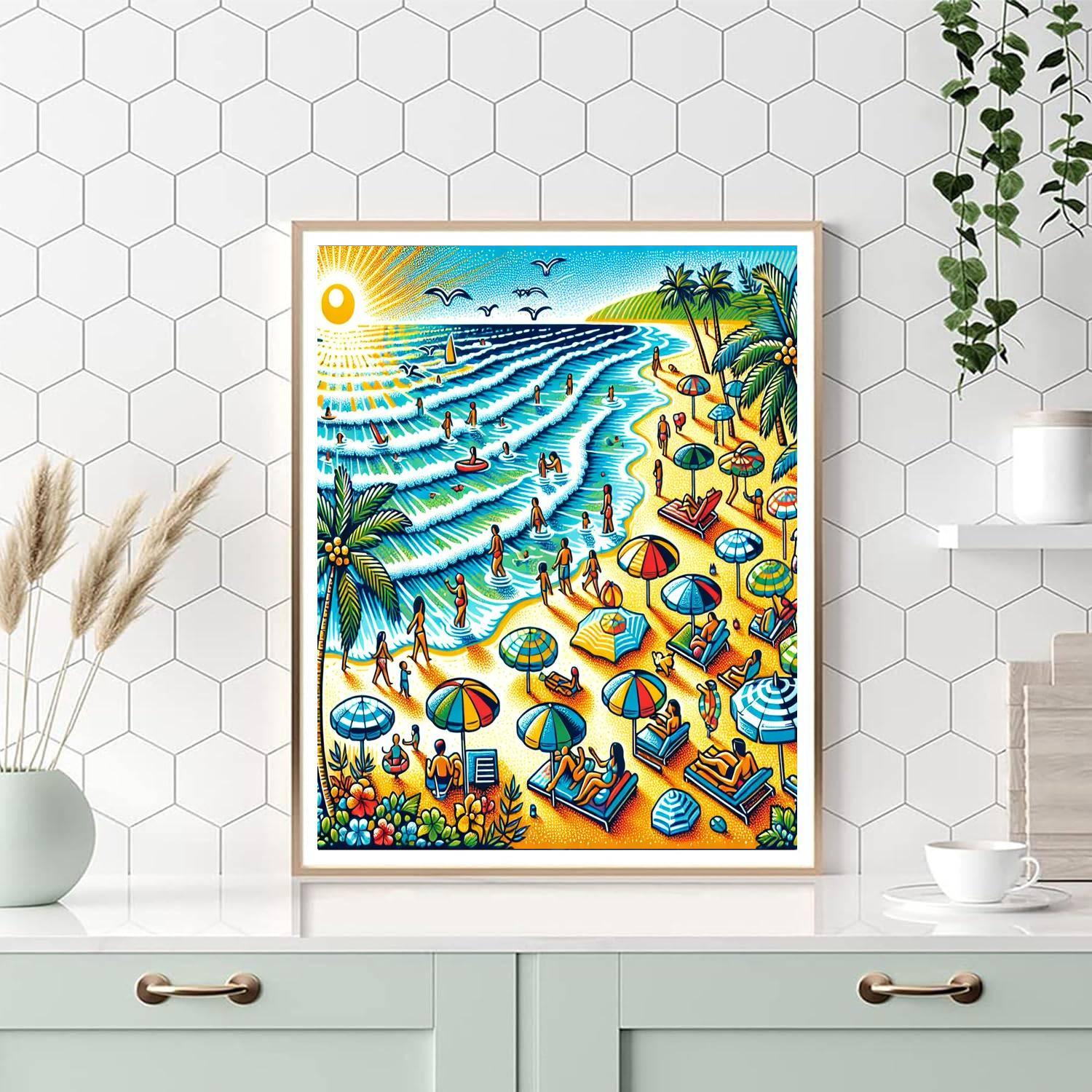 Vibrant Beach Retreat Painting By Numbers Kit