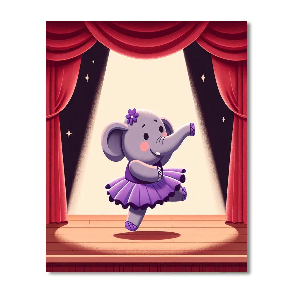 Ballet Star Elephant Number Painting