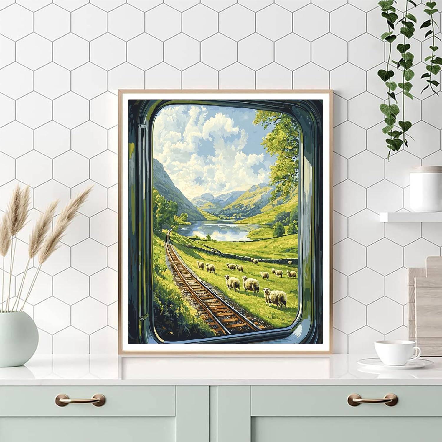 Rural Train Journey Numbered Painting Kits