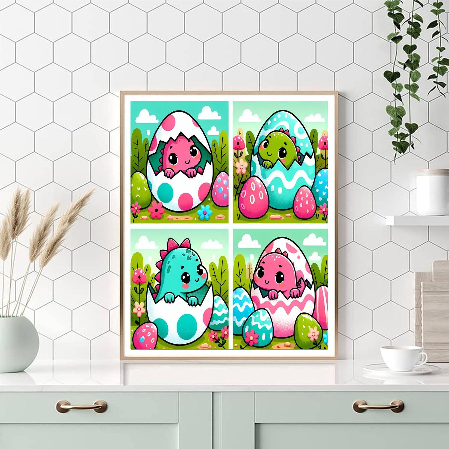 Curious Dinosaur Eggs Paint By Numbers Art