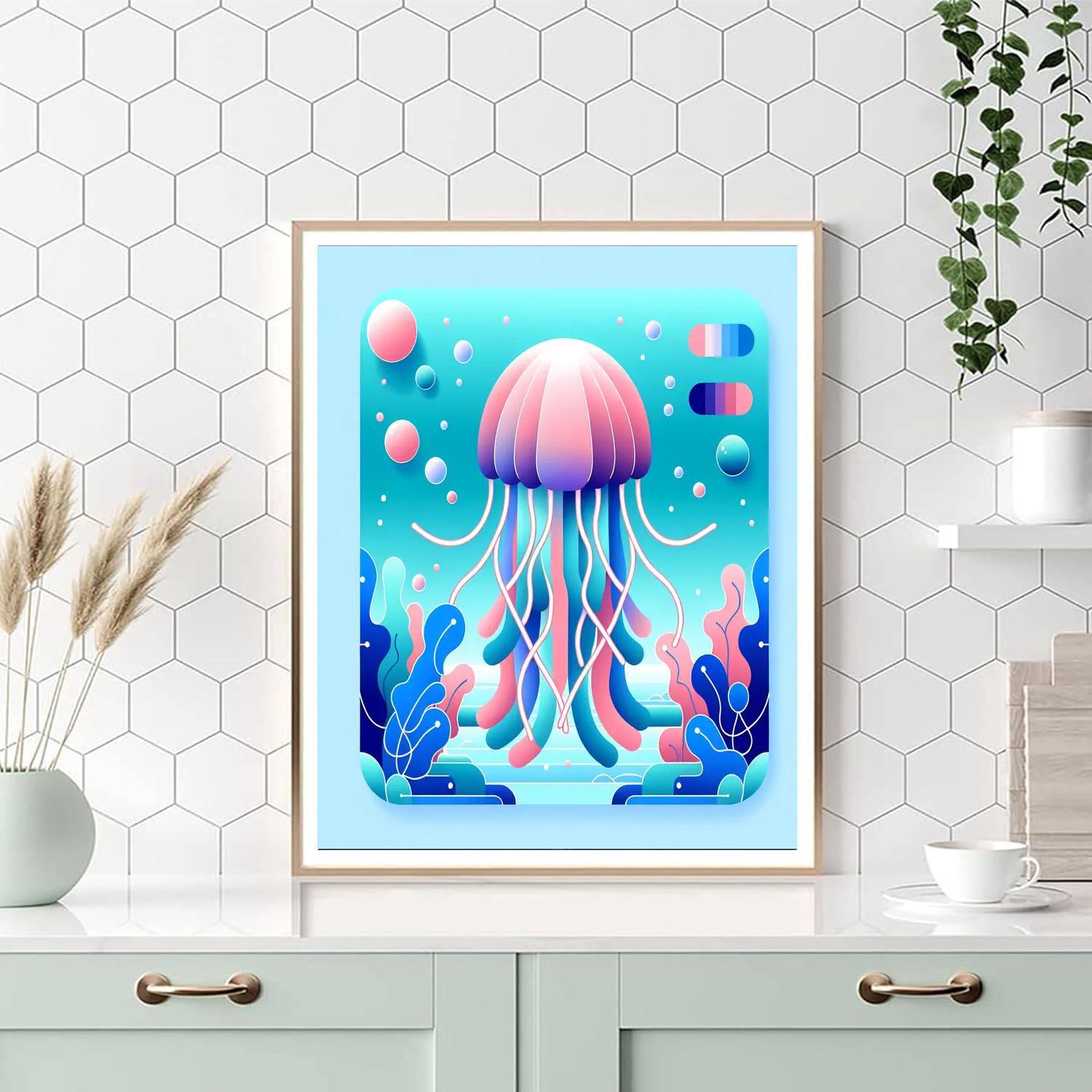 Colorful Jellyfish Glow Paint By Number