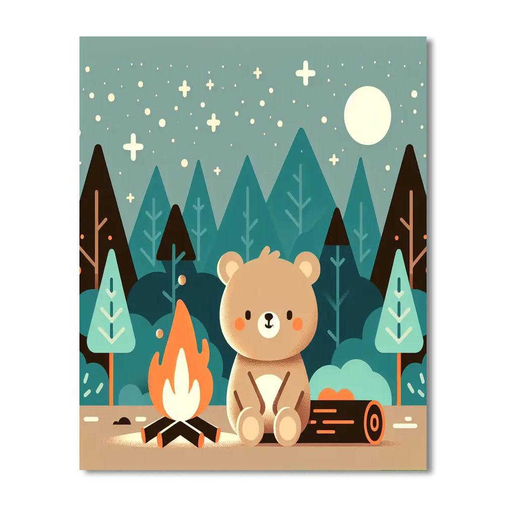 Bear's Cozy Campfire Storytime Paint By Numbers
