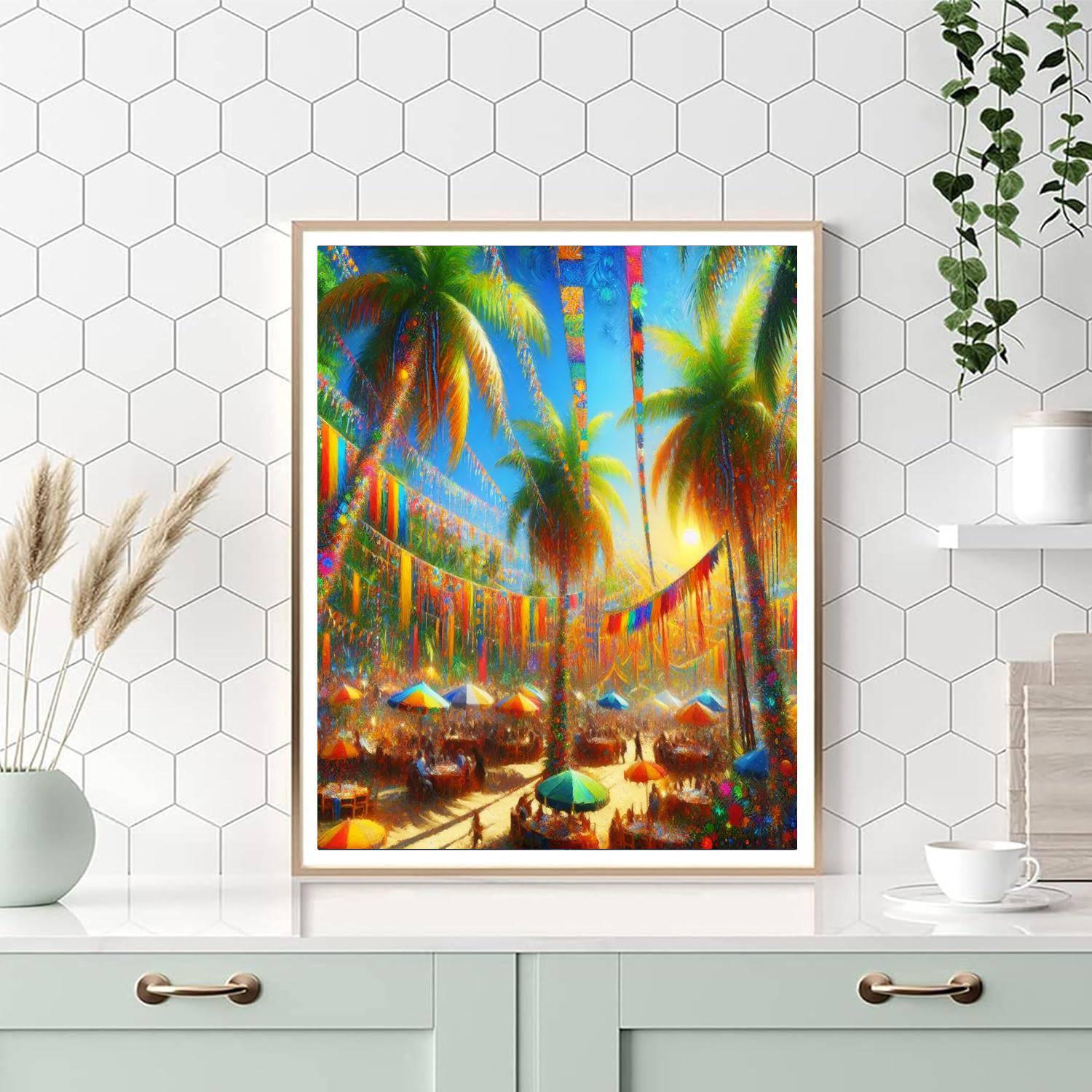 Lively Tropical Fiesta Painting By Numbers Kit
