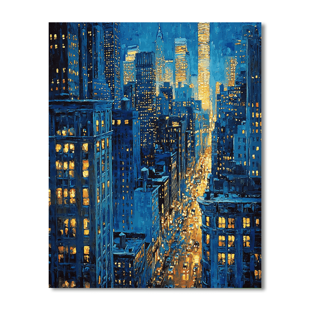 Edward Hopper Inspired Night Over The City  Numbered Painting Kits