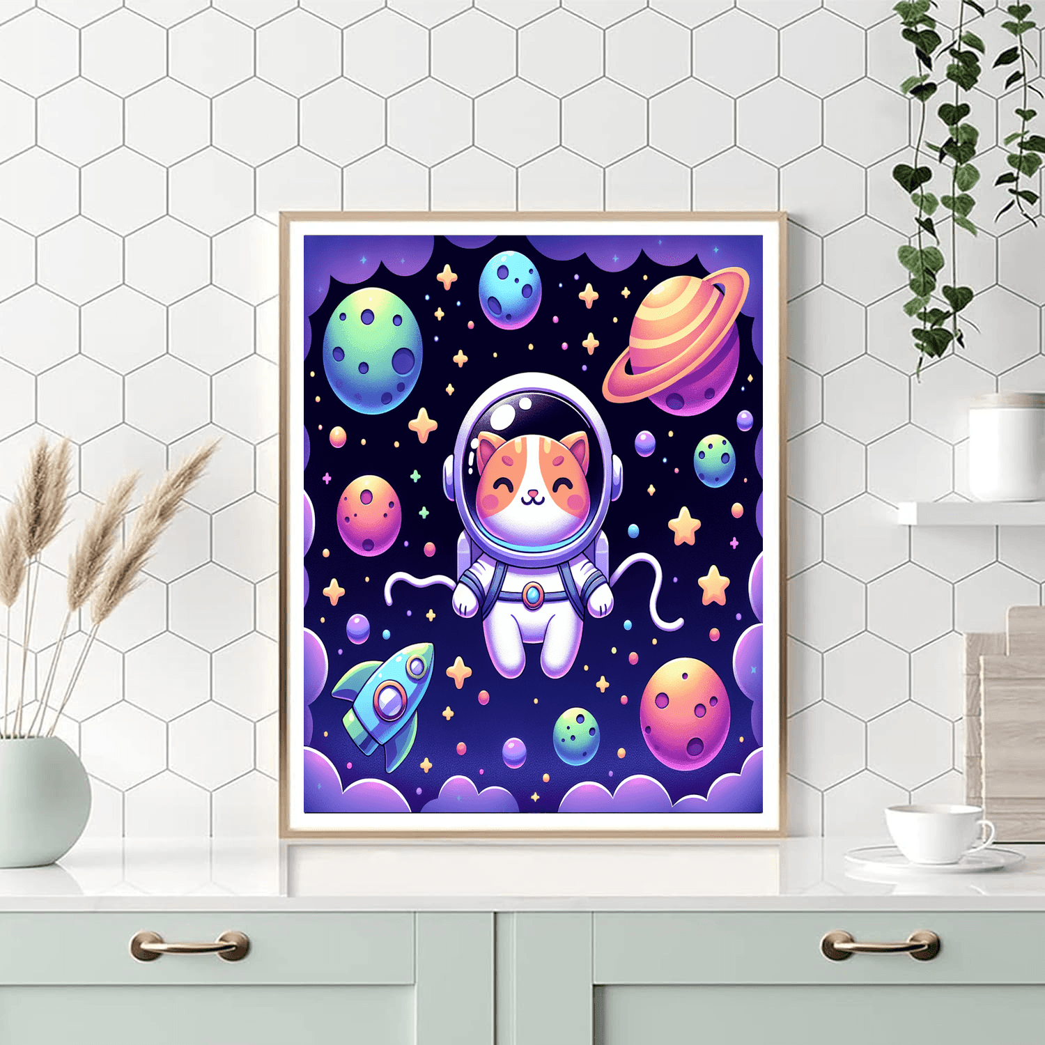 Galactic Adventure With Cosmic Kittens Paint By Number