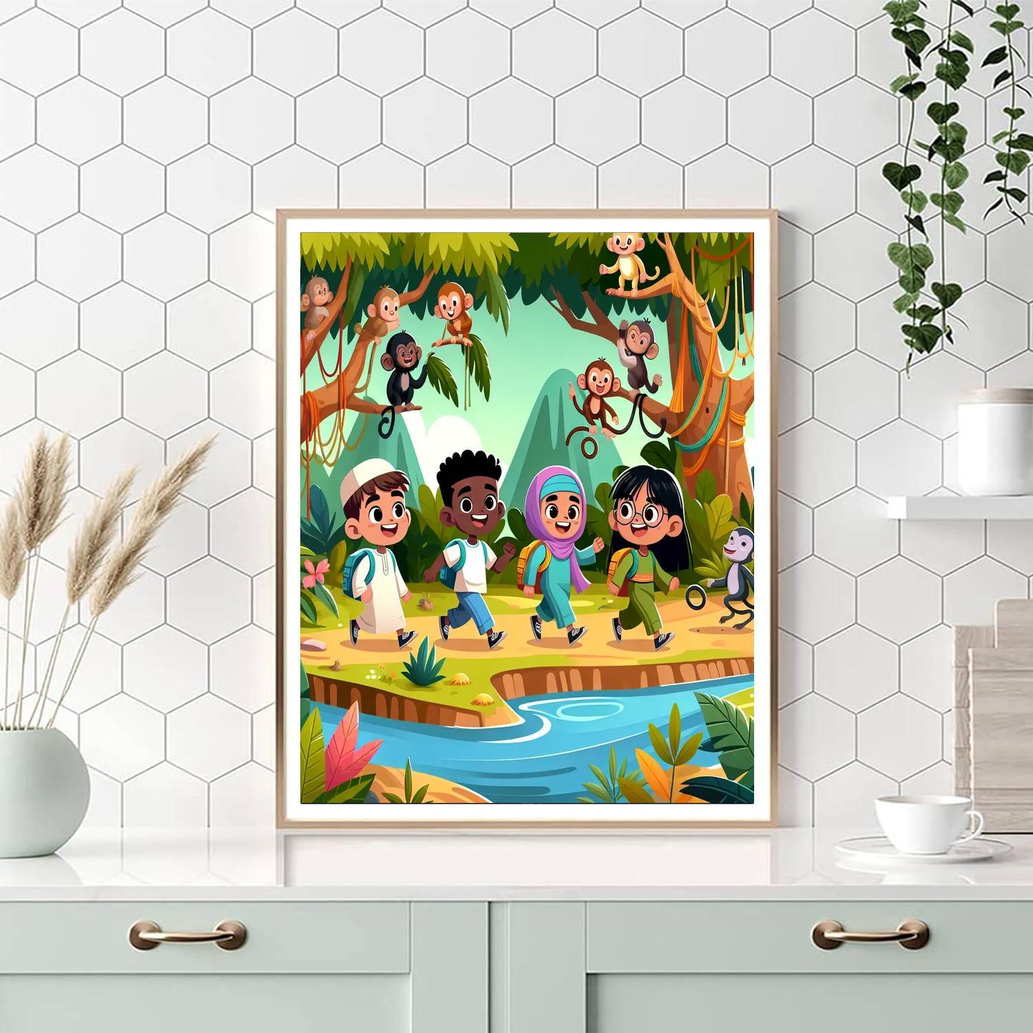 Jungle Adventure Island Painting Number Kit