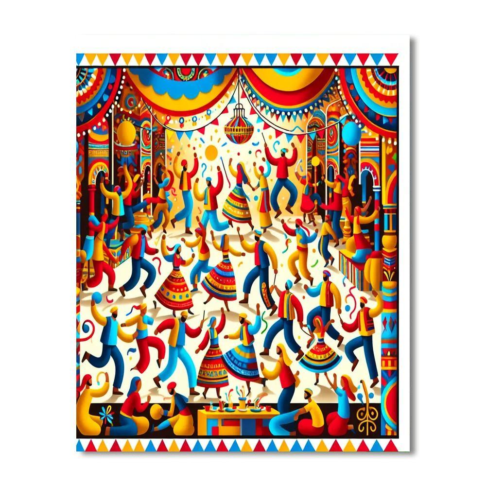 Dynamic Festival Of Colors Painting By Numbers Kit