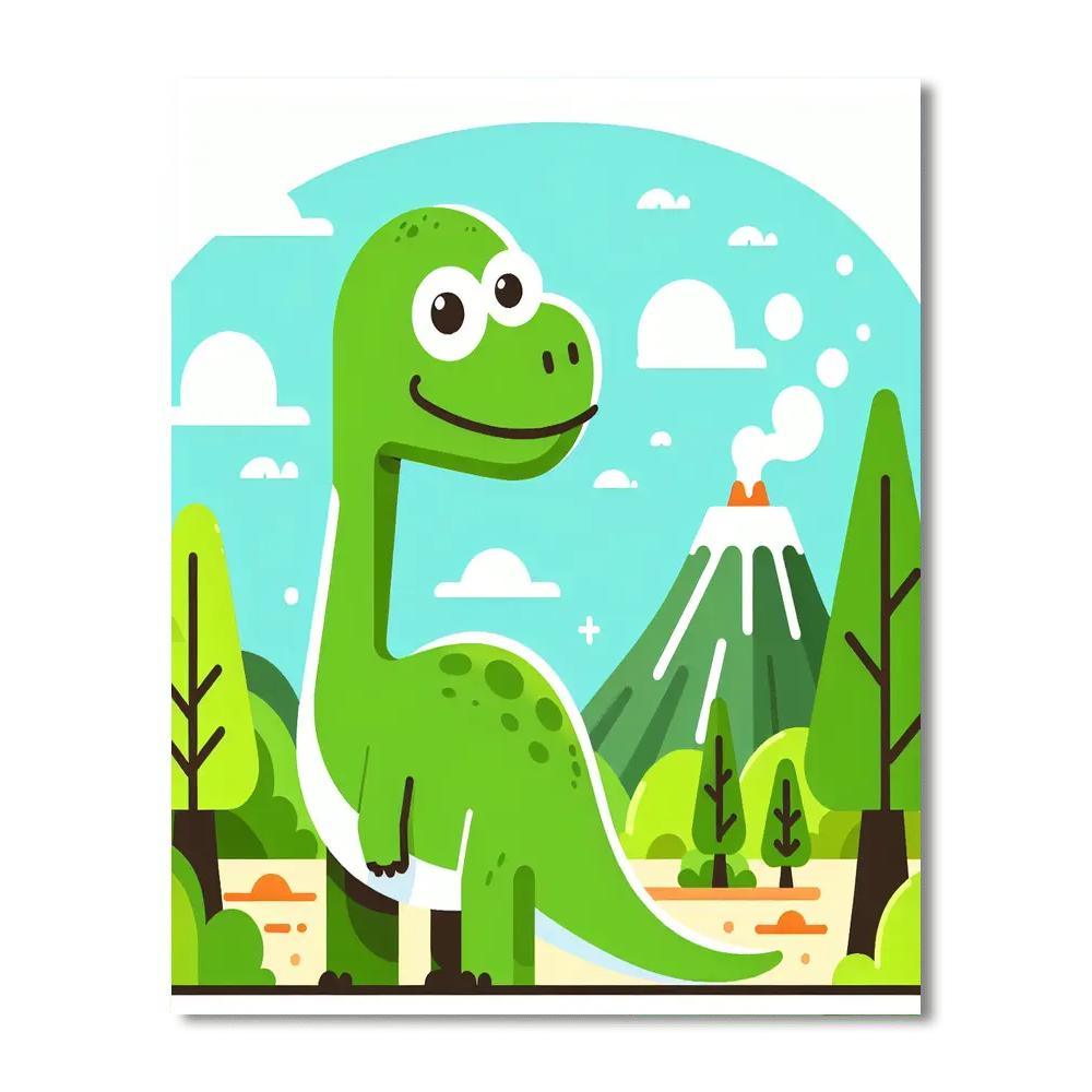 Dinosaurs And Friends Paint By Numbers Art