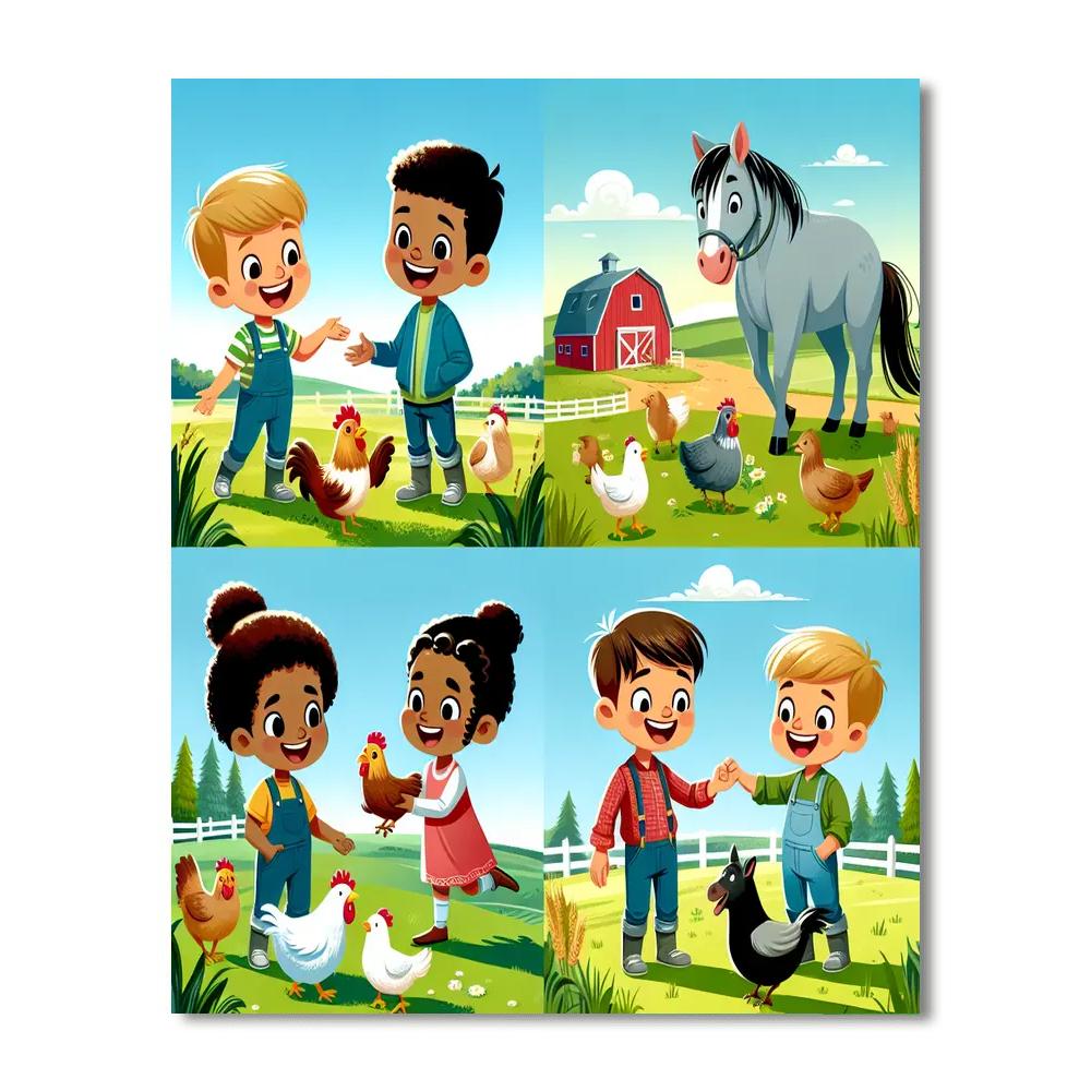 Friendship On The Farm Paint By Numbers Kits