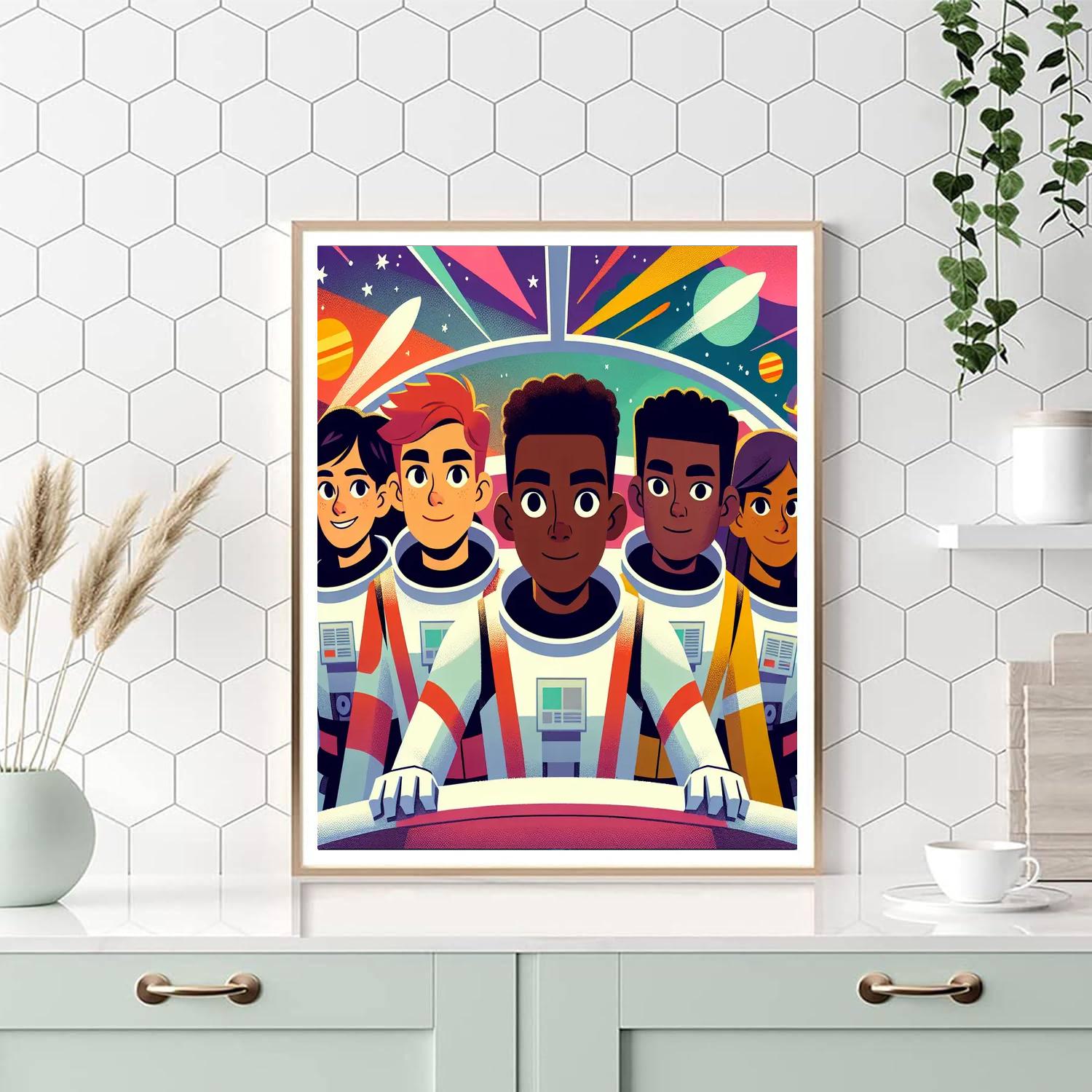 Space Galaxy Heroes Painting By Numbers Kit