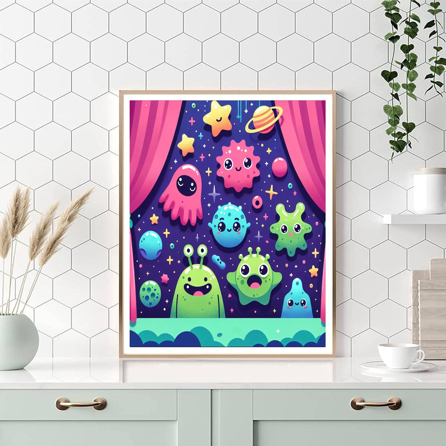 Funky Space Creatures Paint By Numbers Art