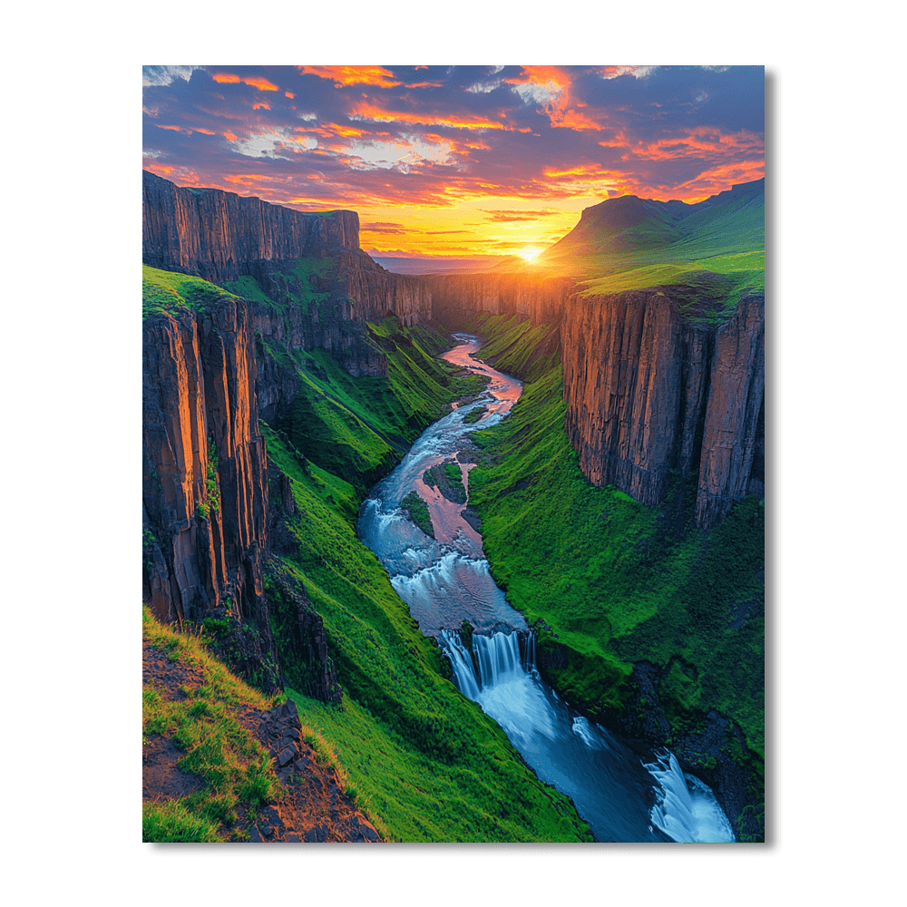 Fjaðrárgljúfur Canyon - Iceland DIY Paint By Numbers