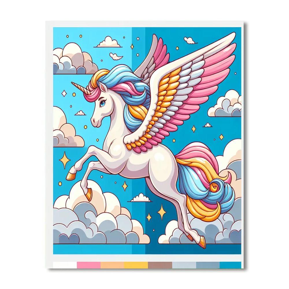 Magical Pegasus Skies Paint By Color