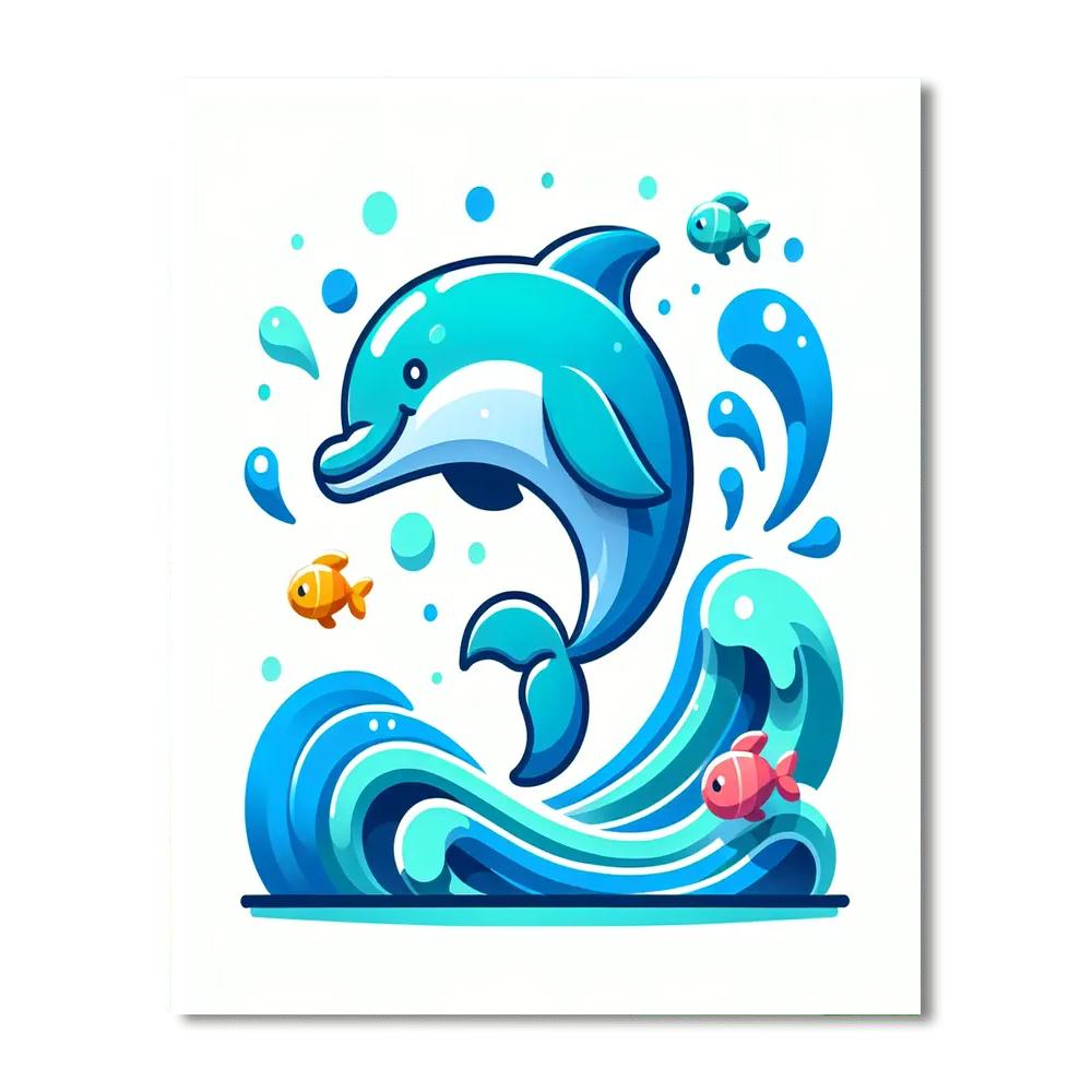 Adventurous Dolphin Splash Numbered Painting Kits