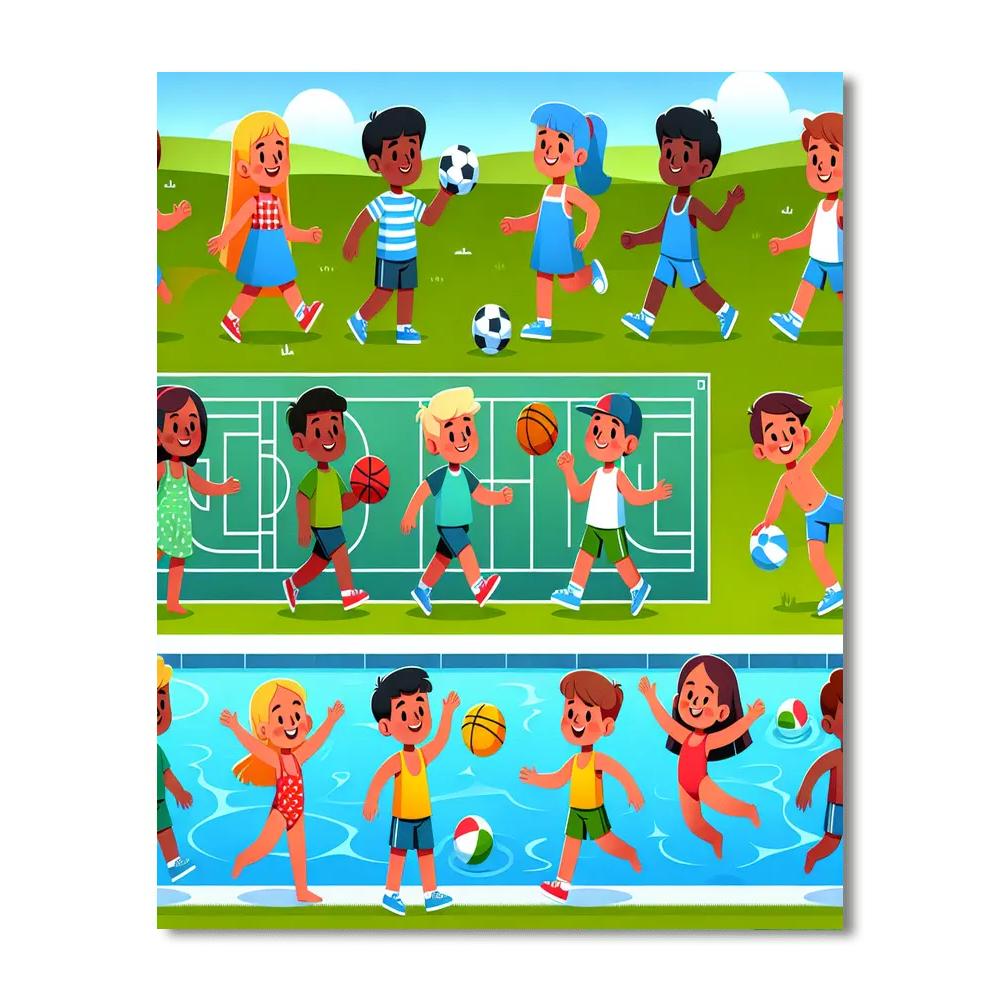 Sports Stars In Action Paint By Color