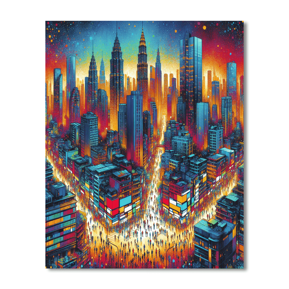 Energetic Urban Scene Paint By Numbers Art