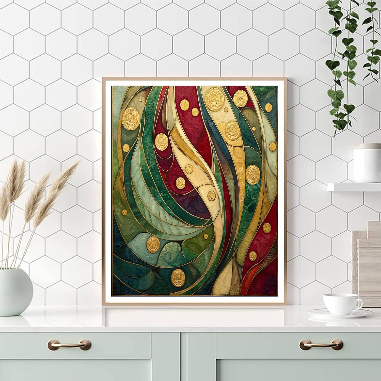 Gustav Klimt Inspired Golden Flow Of Nature  Paint By Numbers Art