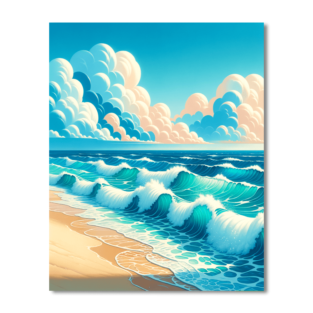 Cheerful Ocean Waves Paint By Numbers Kits
