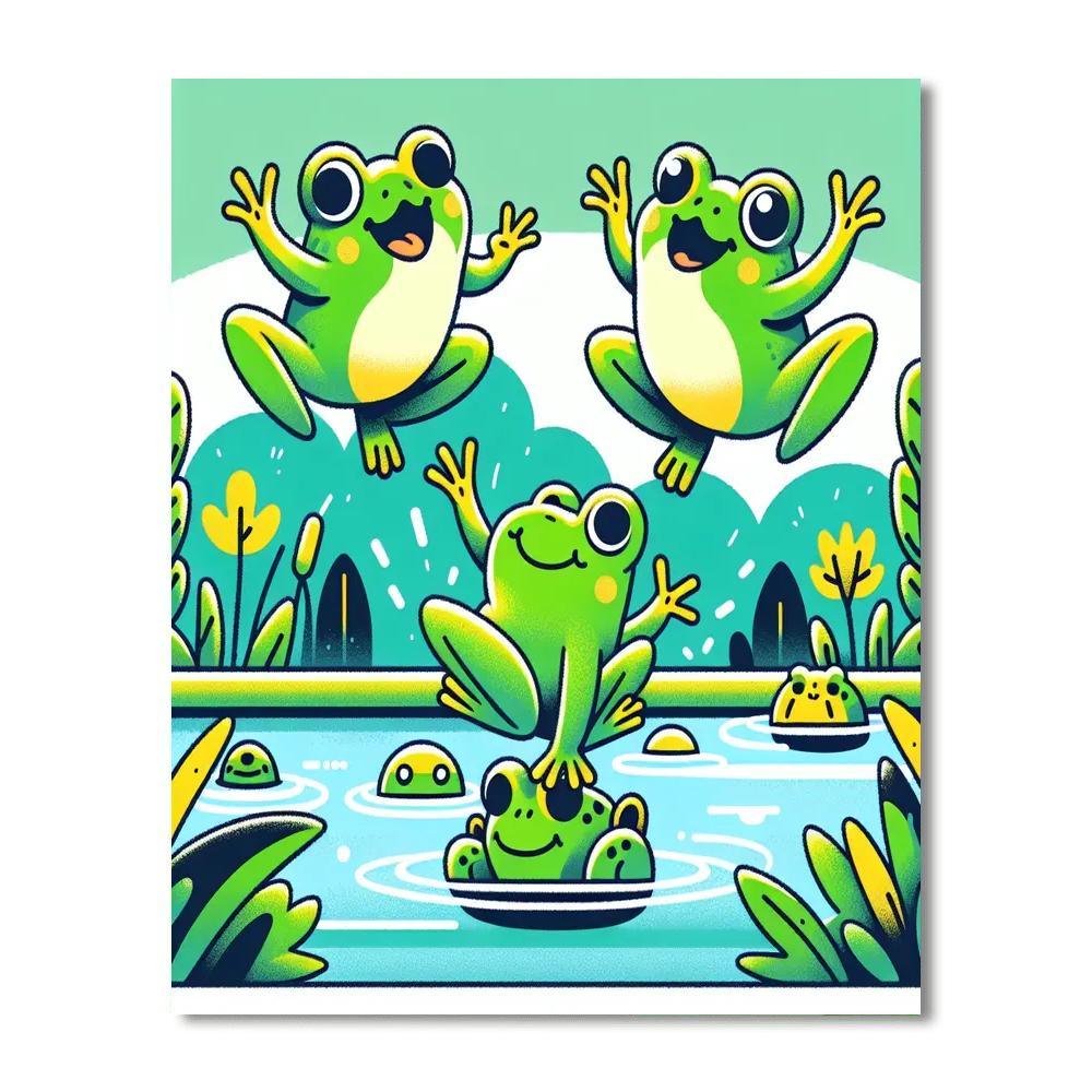 Joyful Jungle Frogs Paint By Color
